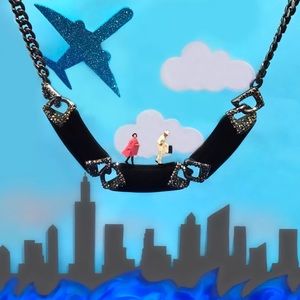 SOLD ALEXIS BITTAR LUCITE CHEVRON LINK NECKLACE